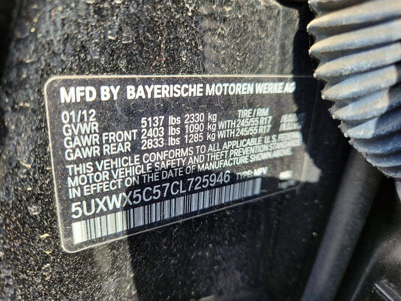 56305616 :رقم المزاد ، 5UXWX5C57CL725946 vin ، 2012 Bmw X3 مزاد بيع