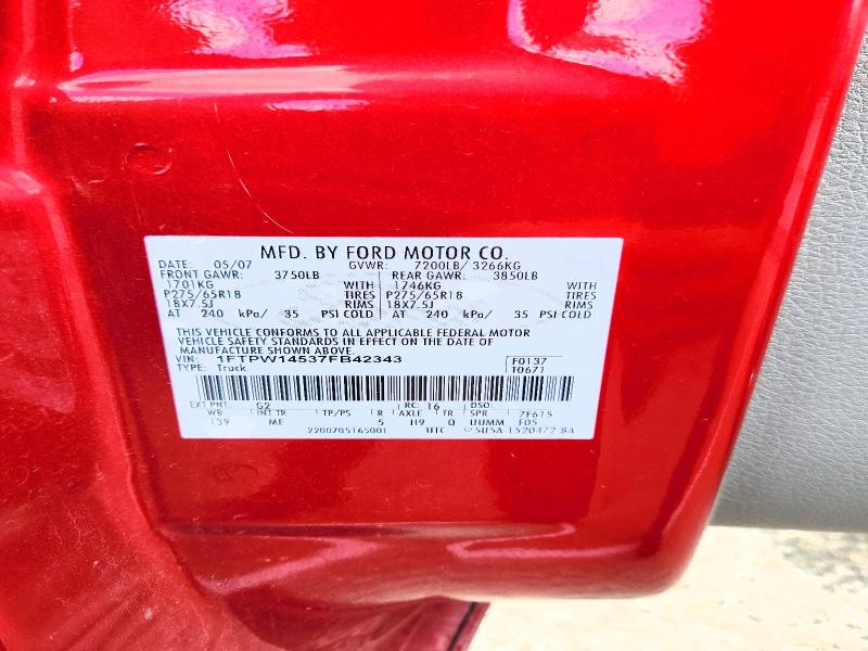 Продаж на аукціоні авто 2007 Ford F150, vin: 1FTPW14537FB42343, номер лоту: 57411236