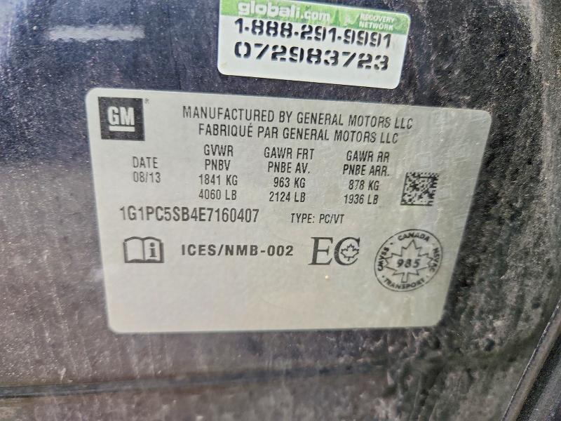 Продажа на аукционе авто 2014 Chevrolet Cruze, vin: 1G1PC5SB4E7160407, номер лота: 57962546