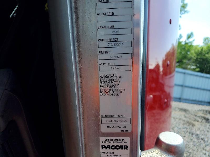 Aukcja sprzedaży 2018 Kenworth T880, vin: 1XKDD49X8JJ221682, numer aukcji: 56076006