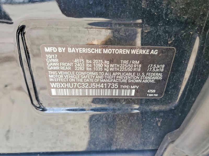 Aukcja sprzedaży 2018 Bmw X1, vin: WBXHU7C32J5H41735, numer aukcji: 57019386