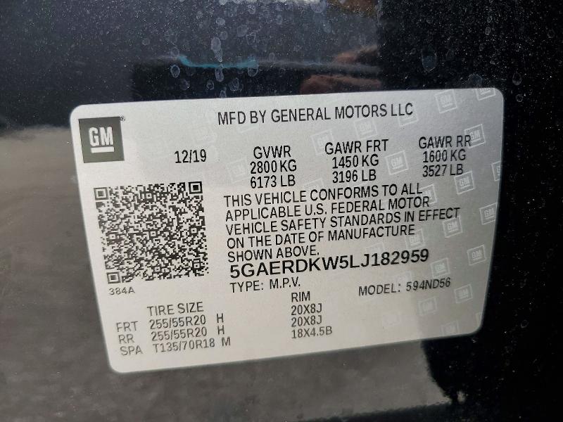 Продаж на аукціоні авто 2020 Buick Enclave, vin: 5GAERDKW5LJ182959, номер лоту: 56461156