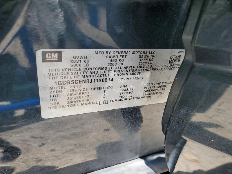 Aukcja sprzedaży 2018 Chevrolet Colorado, vin: 1GCGSCEN8J1130814, numer aukcji: 58023866