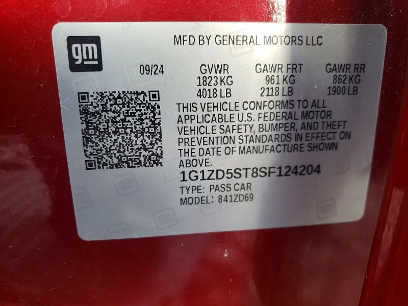 Продажа на аукционе авто 2025 Chevrolet Malibu, vin: 1G1ZD5ST8SF124204, номер лота: 56161266