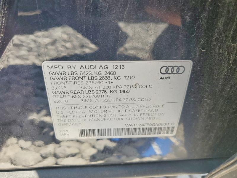Aukcja sprzedaży 2016 Audi Q5, vin: WA1C2AFP9GA093830, numer aukcji: 56063146