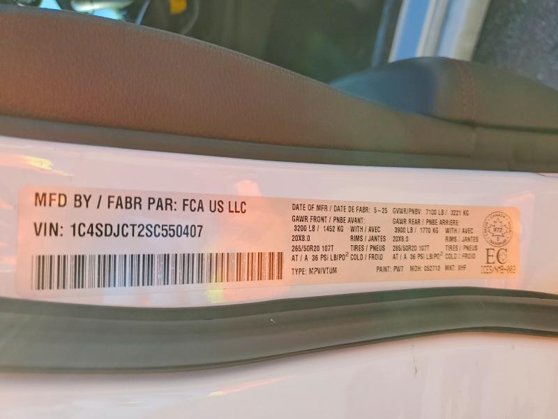 Продажа на аукционе авто 2025 Dodge Durango, vin: 1C4SDJCT2SC550407, номер лота: 55793586