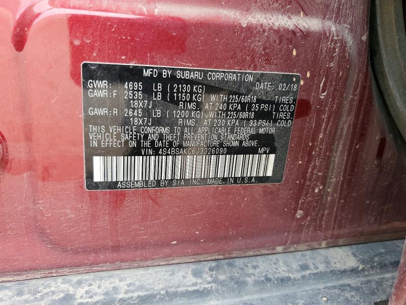 Aukcja sprzedaży 2018 Subaru Outback, vin: 4S4BSAKC6J3326090, numer aukcji: 57538706