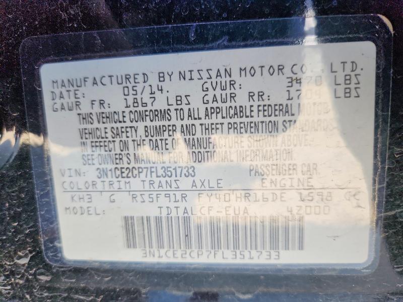 Aukcja sprzedaży 2015 Nissan Versa Note, vin: 3N1CE2CP7FL351733, numer aukcji: 58294666