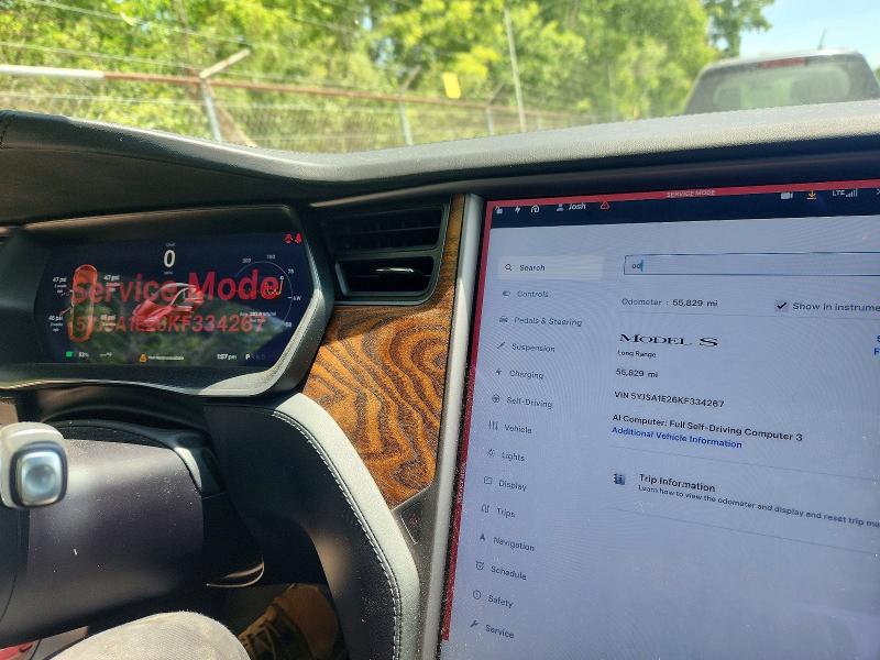 2019 Tesla Model S მანქანა იყიდება აუქციონზე, vin: 5YJSA1E26KF334267, აუქციონის ნომერი: 55670946