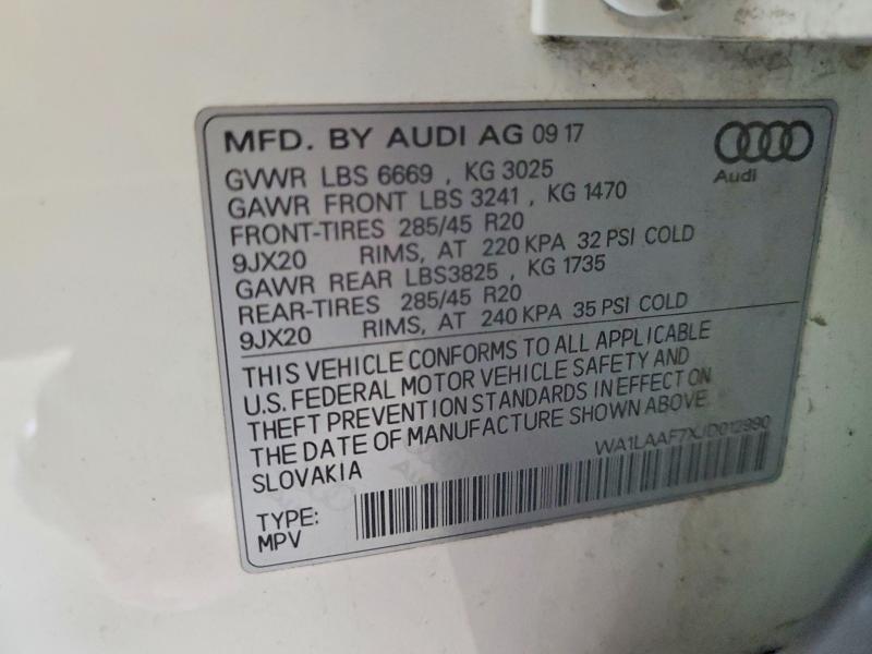 Aukcja sprzedaży 2018 Audi Q7, vin: WA1LAAF7XJD012990, numer aukcji: 57948216