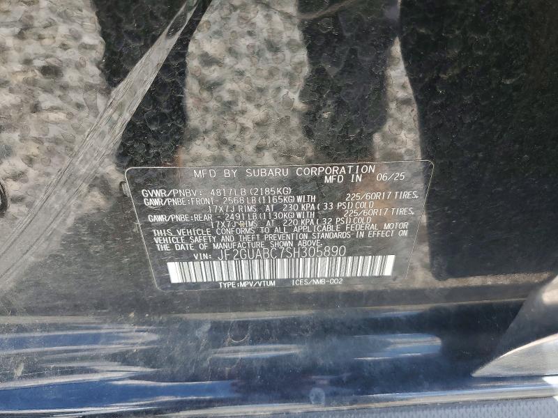 2025 Subaru Crosstrek მანქანა იყიდება აუქციონზე, vin: JF2GUABC7SH305890, აუქციონის ნომერი: 57555506