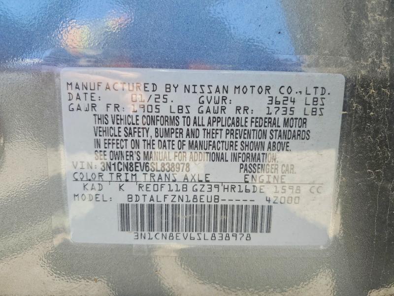 Продаж на аукціоні авто 2025 Nissan Versa, vin: 3N1CN8EV6SL838978, номер лоту: 58358146