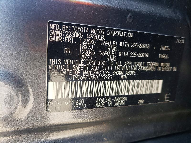56279016 :رقم المزاد ، JTMD6RFVXRD125293 vin ، 2024 Toyota Rav4 مزاد بيع