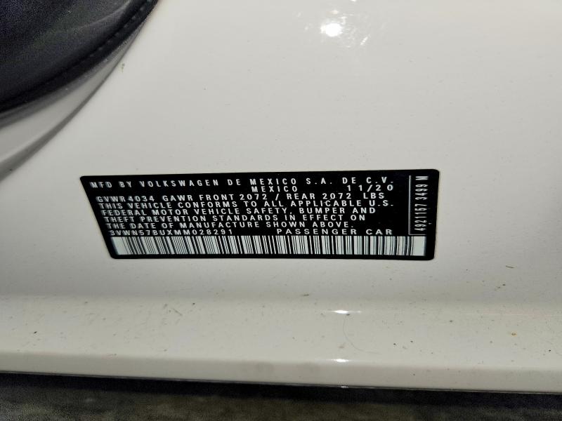 Продаж на аукціоні авто 2021 Volkswagen Jetta, vin: 3VWN57BUXMM028291, номер лоту: 57972546