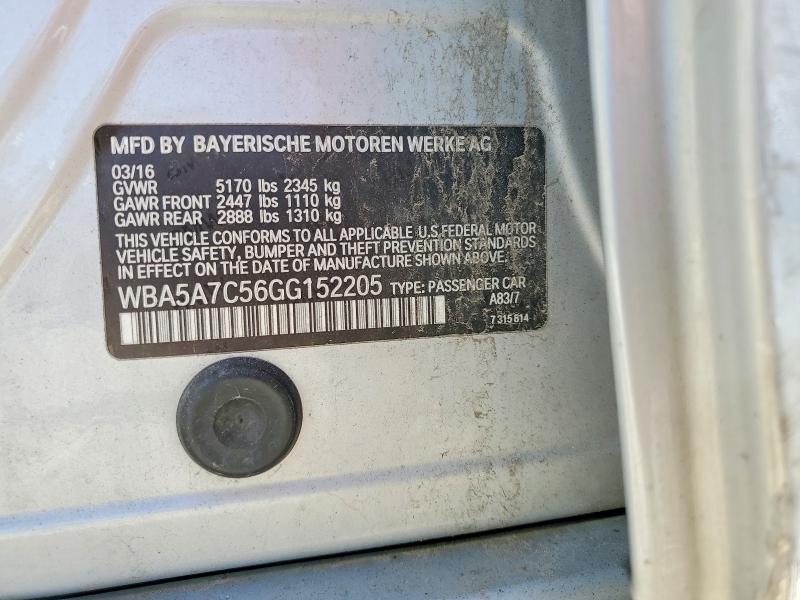 55465576 :رقم المزاد ، WBA5A7C56GG152205 vin ، 2016 Bmw 528 مزاد بيع
