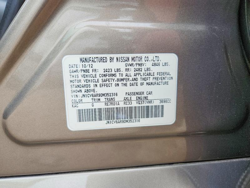 Продажа на аукционе авто 2013 Infiniti G37 Sedan, vin: JN1CV6AR9DM352316, номер лота: 56462486
