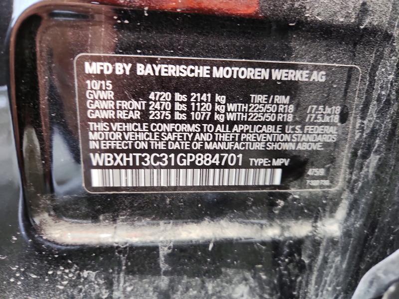 55803596 :رقم المزاد ، WBXHT3C31GP884701 vin ، 2016 Bmw X1 مزاد بيع