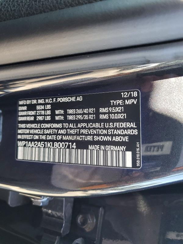 56282276 :رقم المزاد ، WP1AA2A51KLB00714 vin ، 2024 Porsche Macan مزاد بيع