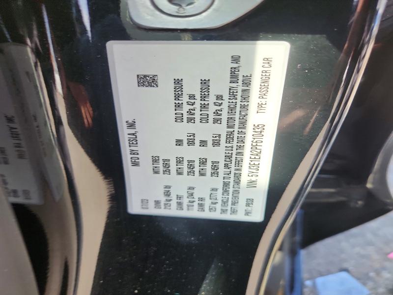 58790646 :رقم المزاد ، 5YJ3E1EA2PF610435 vin ، 2023 Tesla Model 3 مزاد بيع