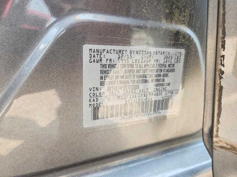 Продажа на аукционе авто 2016 Nissan Sentra, vin: 3N1AB7AP6GY212956, номер лота: 58961516