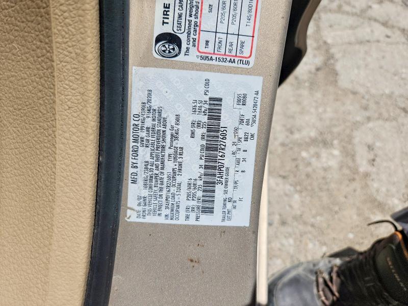 Продаж на аукціоні авто 2007 Ford Fusion, vin: 3FAHP07167R276051, номер лоту: 58270796