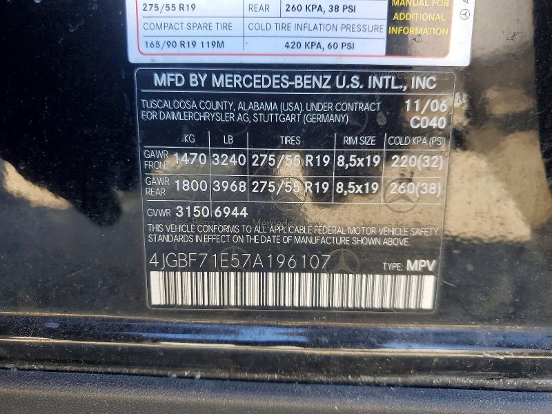 Продаж на аукціоні авто 2007 Mercedes-benz Gl, vin: 4JGBF71E57A196107, номер лоту: 56537516