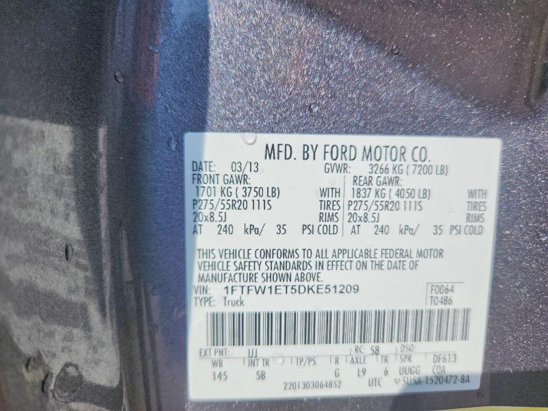 Продаж на аукціоні авто 2013 Ford F150, vin: 1FTFW1ET5DKE51209, номер лоту: 56621116