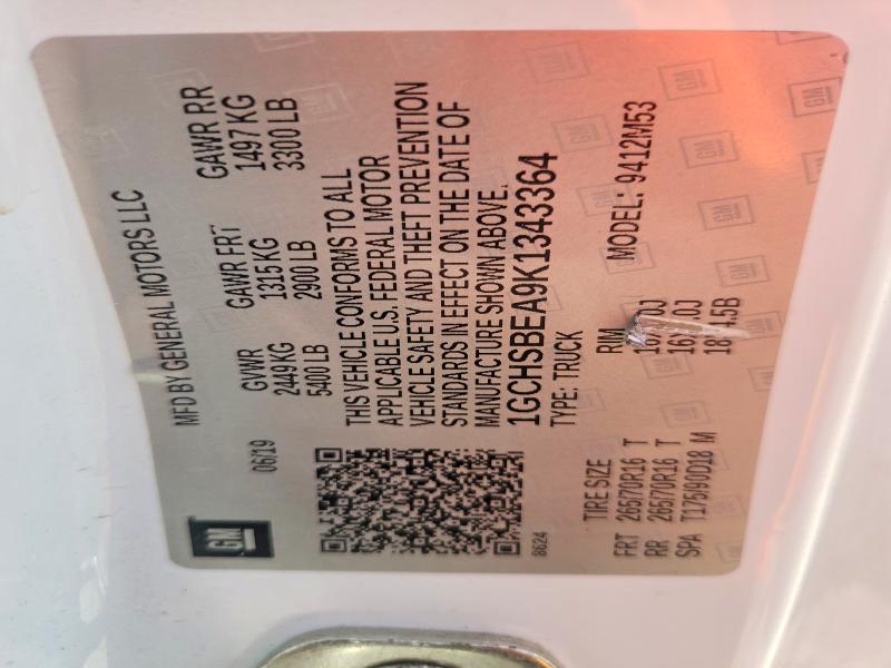 Aukcja sprzedaży 2019 Chevrolet Colorado, vin: 1GCHSBEA9K1343364, numer aukcji: 58394366