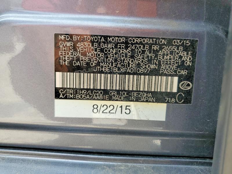 59006306 :رقم المزاد ، JTHBE1BLXFA010897 vin ، 2015 Lexus Gs مزاد بيع