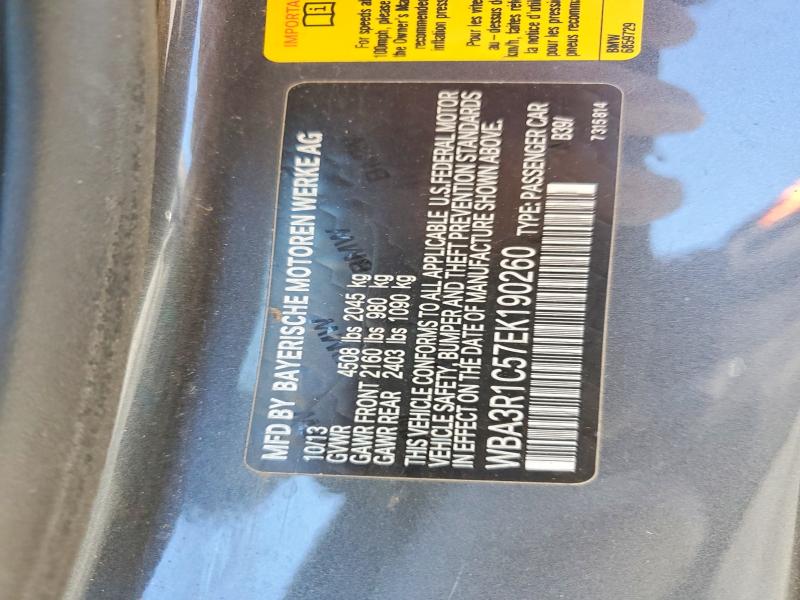 57773406 :رقم المزاد ، WBA3R1C57EK190260 vin ، 2014 Bmw 435 مزاد بيع