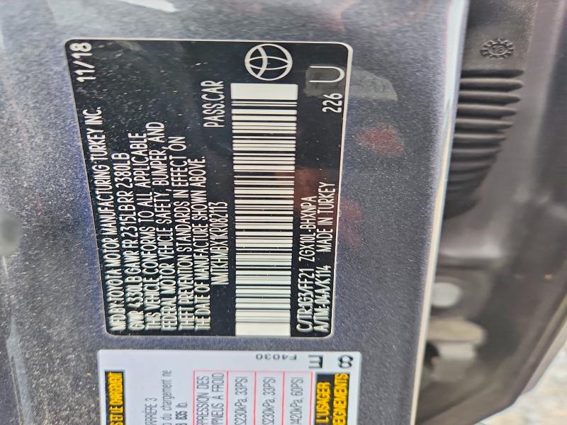 Aukcja sprzedaży 2019 Toyota C-hr, vin: NMTKHMBX1KR082113, numer aukcji: 57386246