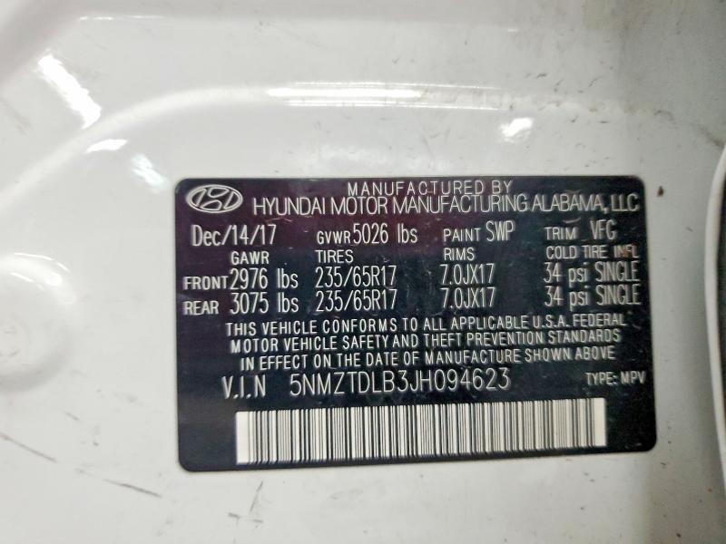 2018 Hyundai Santa Fe Sport მანქანა იყიდება აუქციონზე, vin: 5NMZTDLB3JH094623, აუქციონის ნომერი: 56357566