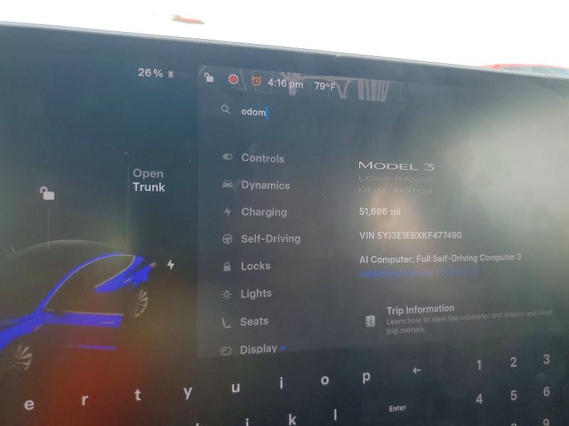 Aukcja sprzedaży 2019 Tesla Model 3, vin: 5YJ3E1EBXKF477490, numer aukcji: 55601746