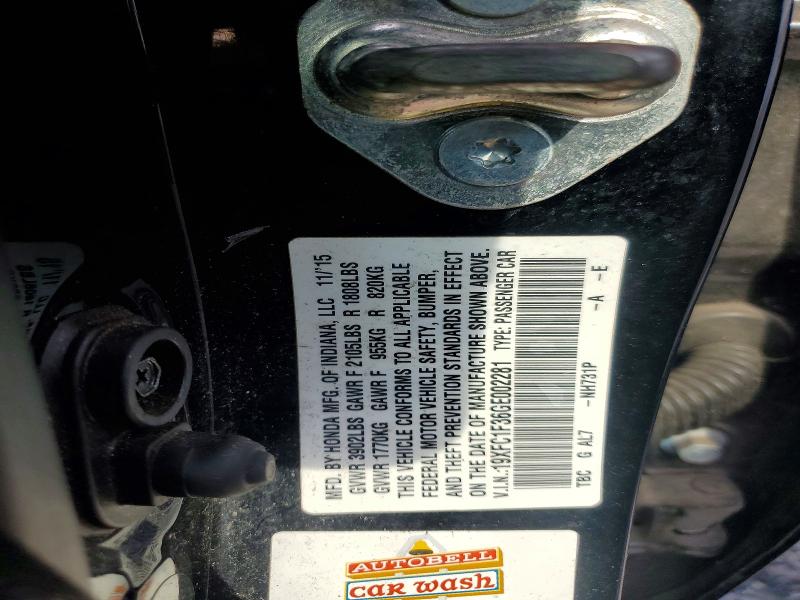 Aukcja sprzedaży 2016 Honda Civic, vin: 19XFC1F36GE002281, numer aukcji: 65564216