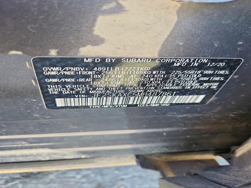 Aukcja sprzedaży 2021 Subaru Forester, vin: JF2SKAXC5MH487861, numer aukcji: 58939036