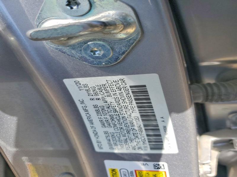 56580046 :رقم المزاد ، 1HGCV1F49MA011353 vin ، 2021 Honda Accord مزاد بيع