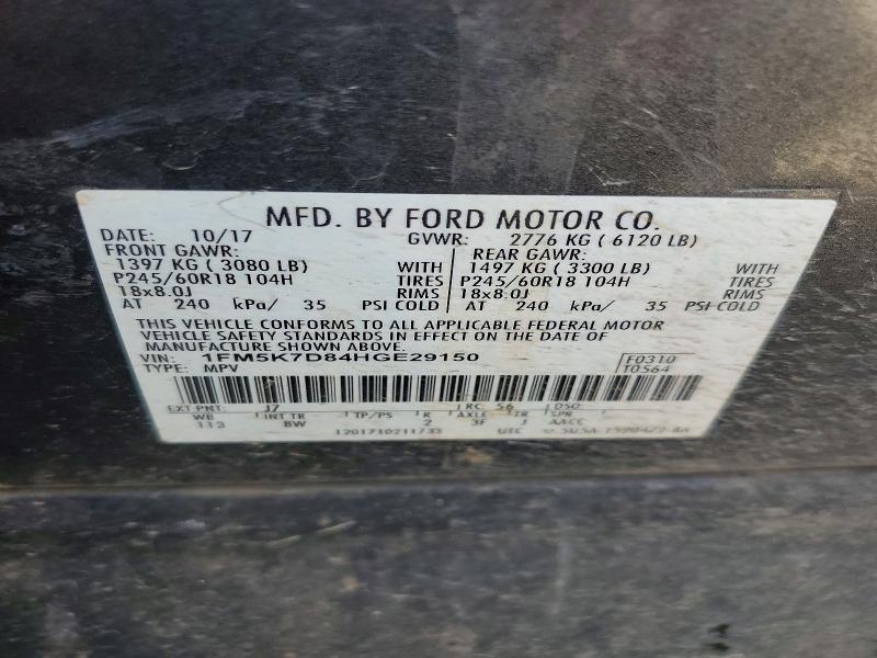 Aukcja sprzedaży 2017 Ford Explorer, vin: 1FM5K7D84HGE29150, numer aukcji: 56812416