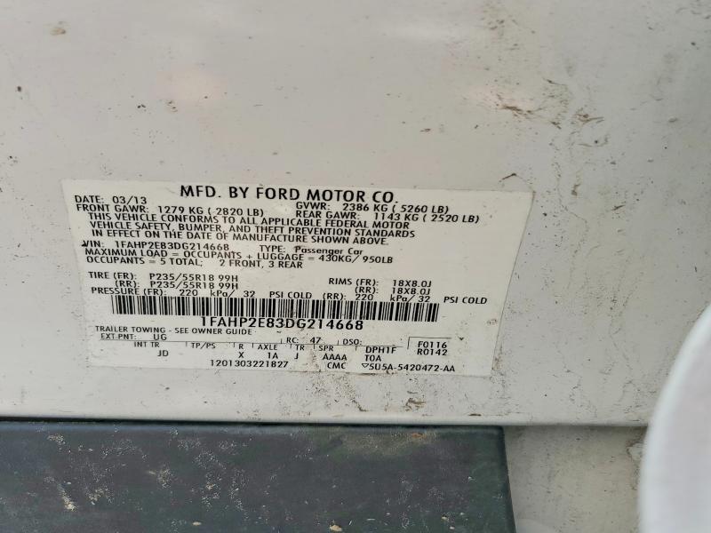Auction sale of the 2013 Ford Taurus, vin: 1FAHP2E83DG214668, lot number: 56175966
