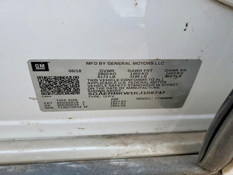 Aukcja sprzedaży 2019 Buick Enclave, vin: 5GAERBKW1KJ108747, numer aukcji: 56105166