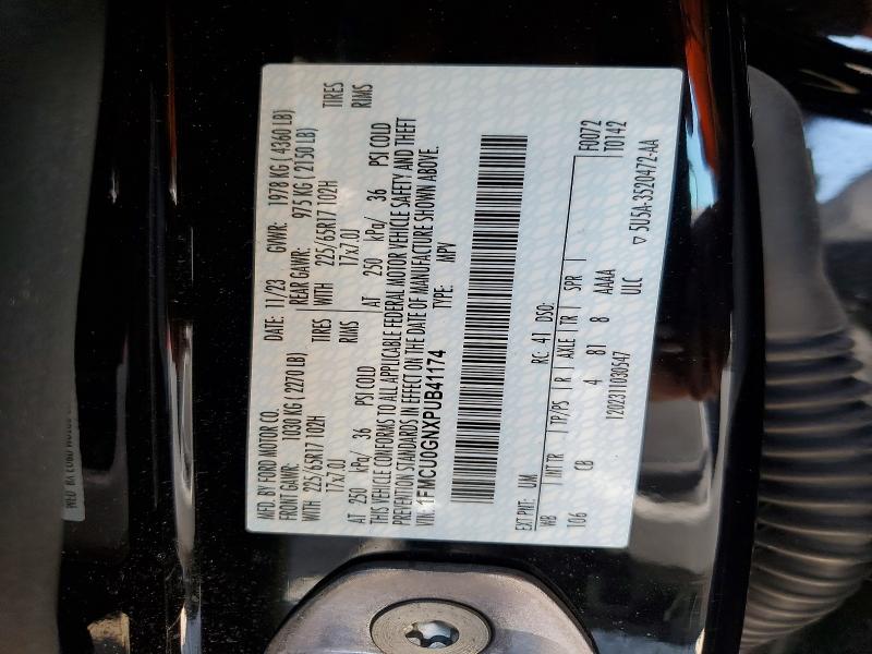 2023 Ford Escape მანქანა იყიდება აუქციონზე, vin: 1FMCU0GNXPUB41174, აუქციონის ნომერი: 57850186