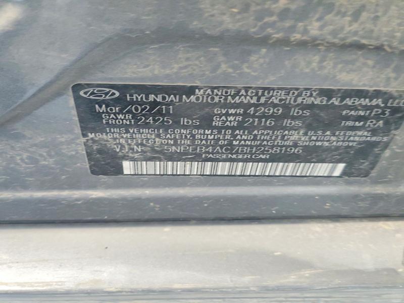 Aukcja sprzedaży 2011 Hyundai Sonata, vin: 5NPEB4AC7BH258196, numer aukcji: 57472586