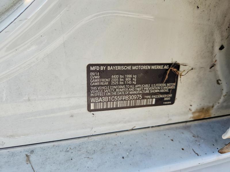 58703496 :رقم المزاد ، WBA3B1C55FP830975 vin ، 2015 Bmw 320 مزاد بيع