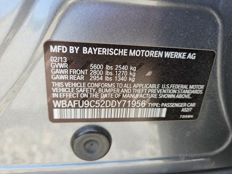 Продаж на аукціоні авто 2013 Bmw 550, vin: WBAFU9C52DDY71956, номер лоту: 56469226