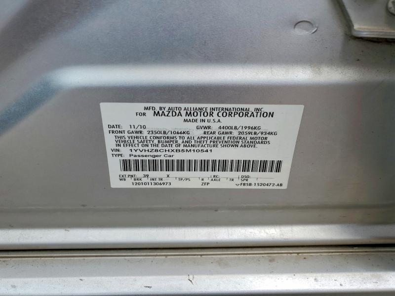 Aukcja sprzedaży 2011 Mazda 6, vin: 1YVHZ8CHXB5M10541, numer aukcji: 55738166