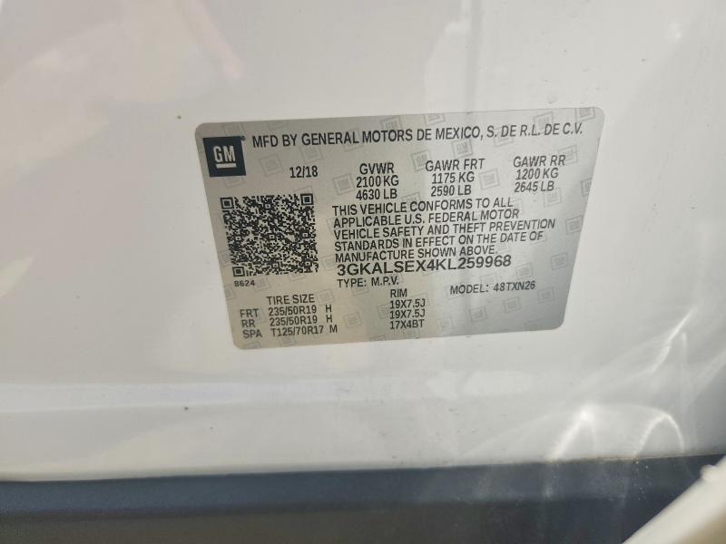 2019 Gmc Terrain მანქანა იყიდება აუქციონზე, vin: 3GKALSEX4KL259968, აუქციონის ნომერი: 56659246