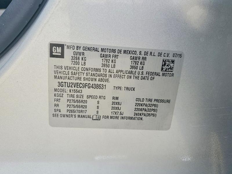 58884886 :رقم المزاد ، 3GTU2VEC9FG438631 vin ، 2015 Gmc Sierra مزاد بيع
