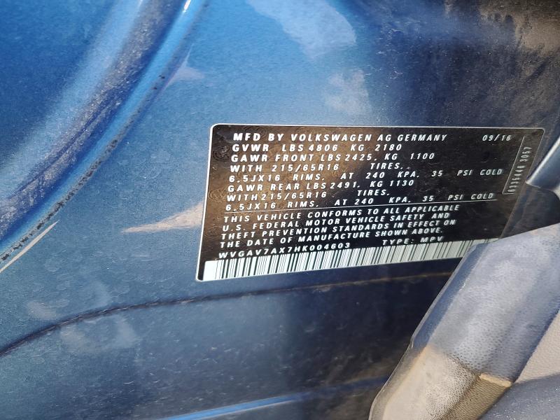 Продаж на аукціоні авто 2017 Volkswagen Tiguan, vin: WVGAV7AX7HK004603, номер лоту: 57038486