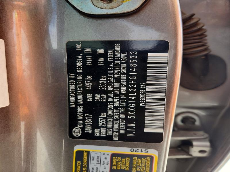 2017 Kia Optima მანქანა იყიდება აუქციონზე, vin: 5XXGT4L32HG148633, აუქციონის ნომერი: 56796466