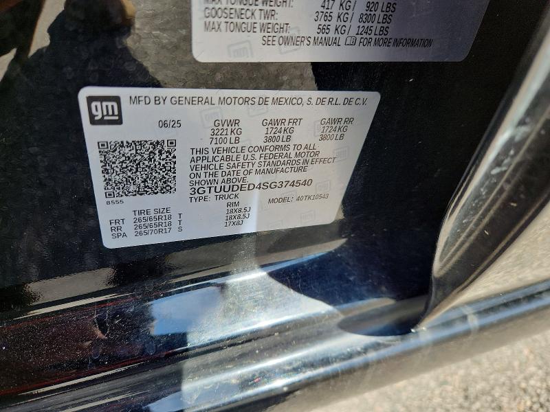 Продажа на аукционе авто 2025 Gmc Sierra, vin: 3GTUUDED4SG374540, номер лота: 58716136