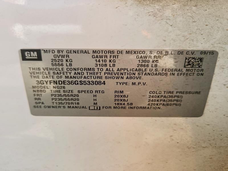 Aukcja sprzedaży 2016 Cadillac Srx, vin: 3GYFNDE36GS533084, numer aukcji: 57785606